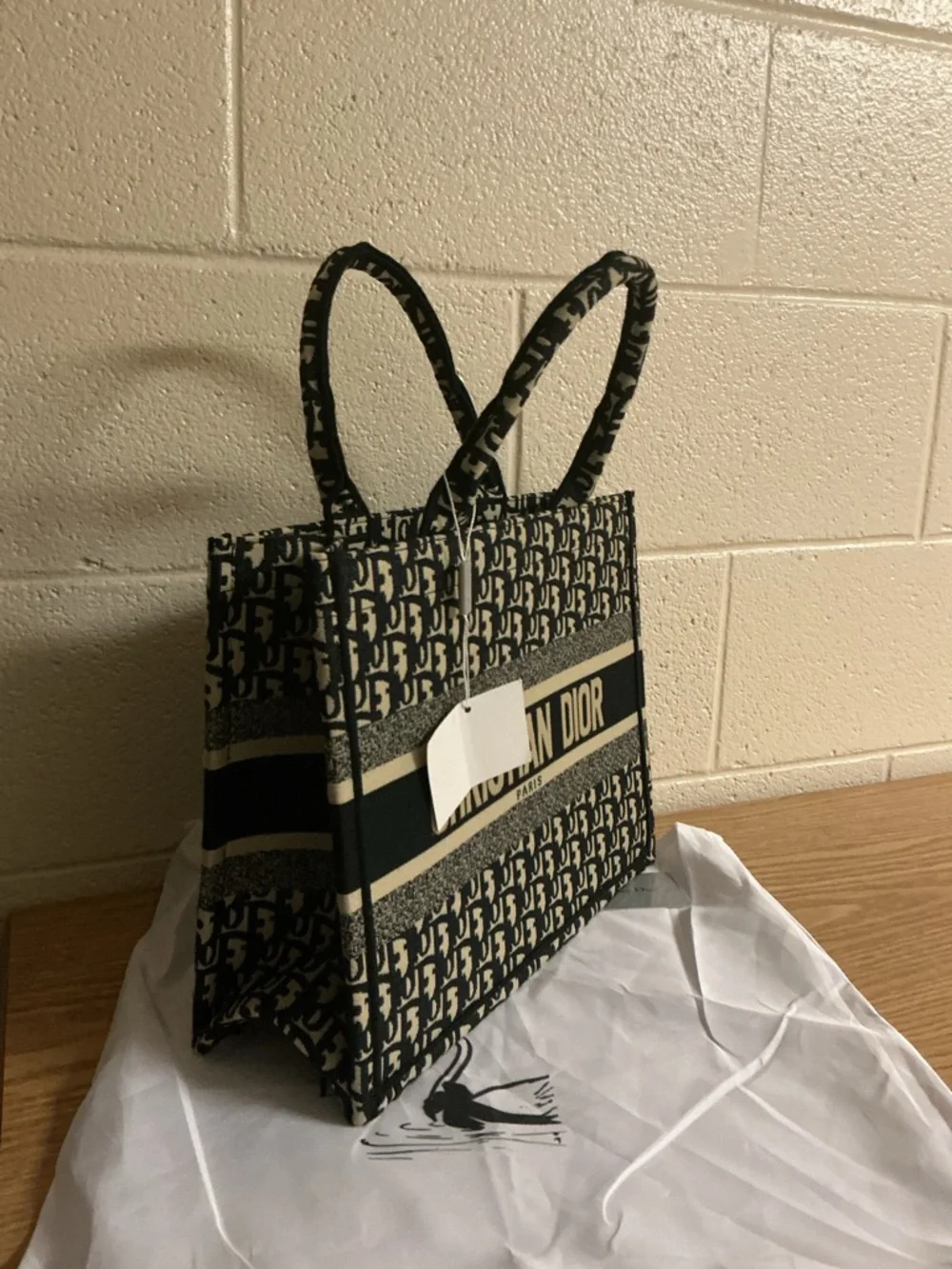 Dior Beige and Black Christian Dior Book Tote - Picture 4 of 7